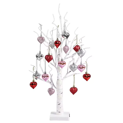 Romantic Heart-Shaped Birch Tree Lamp