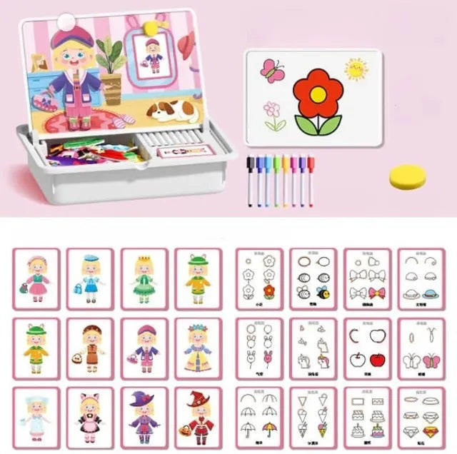 ✨HOT SALE 49% OFF💫Magnetic Puzzles Face Dress Up Travel Game Double Side Preschool Educational Learning Toy