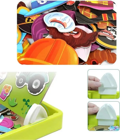 ✨HOT SALE 49% OFF💫Magnetic Puzzles Face Dress Up Travel Game Double Side Preschool Educational Learning Toy