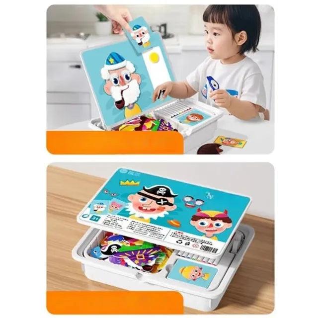 ✨HOT SALE 49% OFF💫Magnetic Puzzles Face Dress Up Travel Game Double Side Preschool Educational Learning Toy